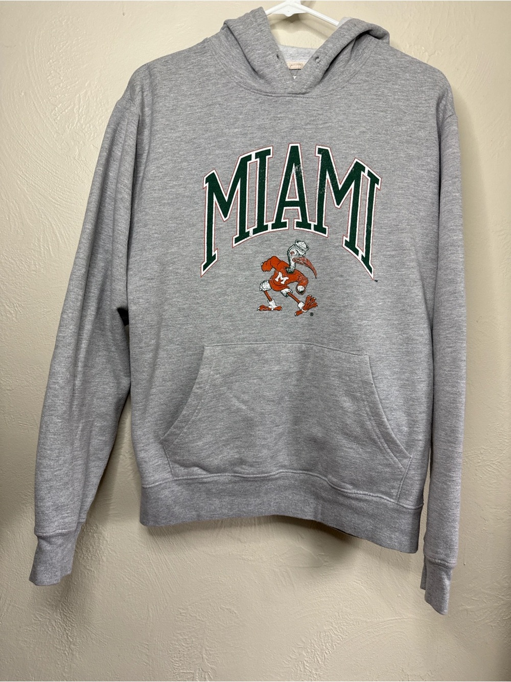 League‎ 91 Miami Hurricanes Hoodie Gray Size Medium